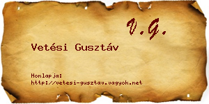 Vetési Gusztáv névjegykártya