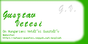 gusztav vetesi business card